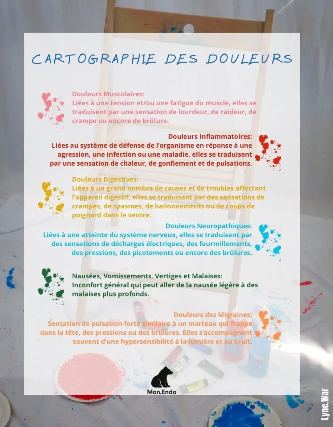 Détail de la cartographie des douleurs